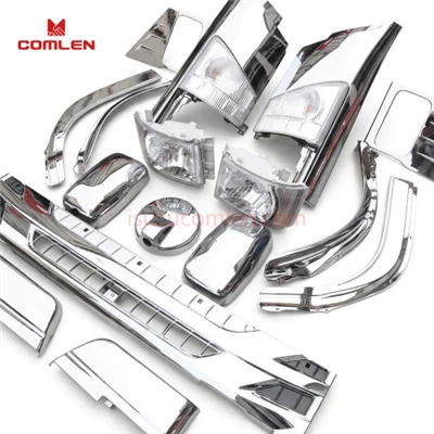 1 Set Chromed Modification Body Kit For Isuzu NPR Headlight Wheel Eyebrow Grill Rear Mirror Cover Headlamp Headlight Front Bumper Included factory