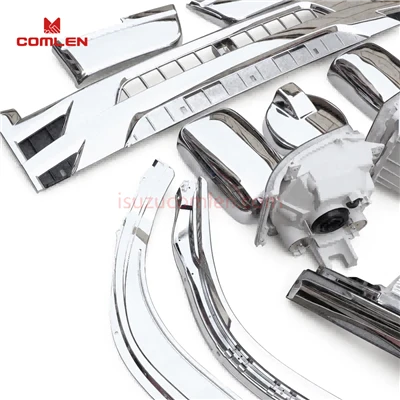 1 Set Chromed Modification Body Kit For Isuzu NPR Headlight Wheel Eyebrow Grill Rear Mirror Cover Headlamp Headlight Front Bumper Included factory